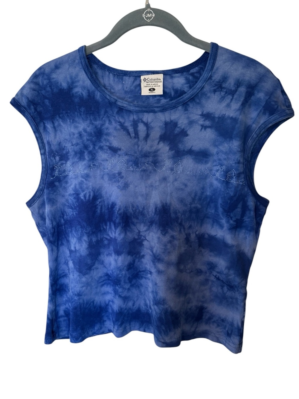 Columbia Women’s Blue Tie-Dye Tank Top with Rhinestone Logo
